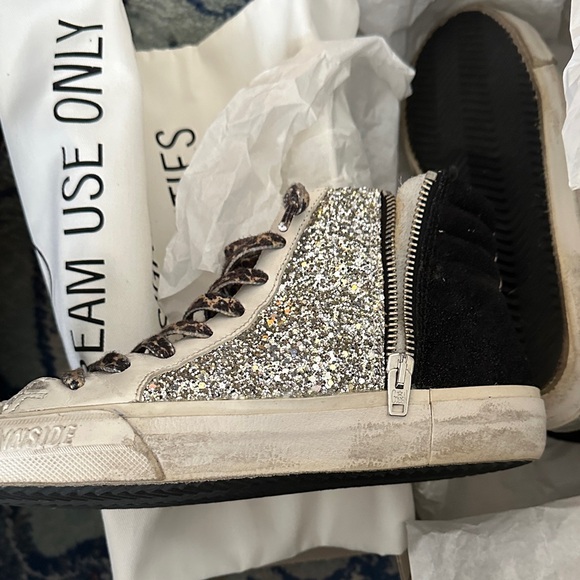 Golden Goose Slide size 37 Glitter High-Top Sneakers with Star Detail - Picture 4 of 8